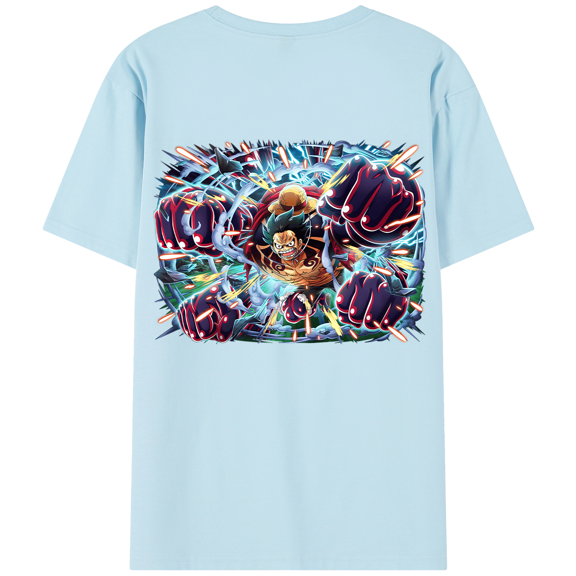 ワンピース モンキー・D・ルフィ ONE PIECE Monkey D. Luffy 綿100％半袖Tシャツ（背面プリント）